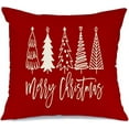 thumbnail image 1 of Christmas Tree Pillow Covers 20x20 Inch,Red Christmas Pillows Decorative Throw Pillows,Merry Christmas Cushion Cover Decor for Xmas Holiday Couch Outdoor (6) (Tree(20x20)), 1 of 6