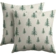 thumbnail image 1 of Christmas Tree Pillow Covers 20x20 Set of 2 Green Xmas Vintage Winter Print Decorative Outdoor Linen Zipper Throw Pillows Cases Cushion Cover Rustic Holiday Decoration Farmhouse Sofa Couch Bed Decor, 1 of 4