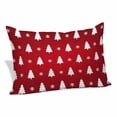 thumbnail image 1 of Christmas Tree Pillow Covers, Linen Long Throw Pillow Case, Red Winter Xmas Snowflake Farmhouse Holiday Pillow Protector Decorative Cushion Cover for Living Room/Bedroom 20" x 30", 1 of 8