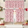 thumbnail image 1 of Christmas Tree Pink Kitchen Curtains with Valance and Tier Sets 36 Inch, 3 Pieces Snowflakes Rod Pocket Drapes Window Treatment Curtains for Kitchen Over Sink Bed Room Decor, 1 of 7