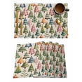 thumbnail image 1 of Christmas Tree Placemats Set of 8 Vintage Green Blue Pink Trees Winter Heat Insulation Washable Place Mats, Rustic Non-Slip Table Mats for Dining Table Party Kitchen Decor,13x19 Inch, 1 of 4