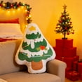 thumbnail image 1 of Christmas Tree Plush Pillow Soft Polyester Decorative Throw, Festive Holiday Cushion for Sofa Bed Decor and Seasonal Gift Giving(B), 1 of 6