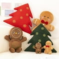 thumbnail image 1 of Christmas Tree Plush Toy Christmas Plush Cute Christmas Tree Gingerbread Man Pillow Soft Sofa Cushion Ornament Fluffy Cartoon Stuffed Pillow Toy, 1 of 4