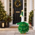 thumbnail image 1 of Christmas Tree Porch Goose Outfit, Whimsical Christmas Tree Style Costume with Star Hat for Porch Goose Figurine, Goose Statue Xmas Tree Costume, 1 of 9