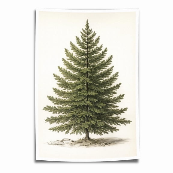 Christmas Tree Poster Canvas Prints Wall Art Decor Retro Pine Posters for Bedroom Office Wall Decoration - 8x12 inches Unframed