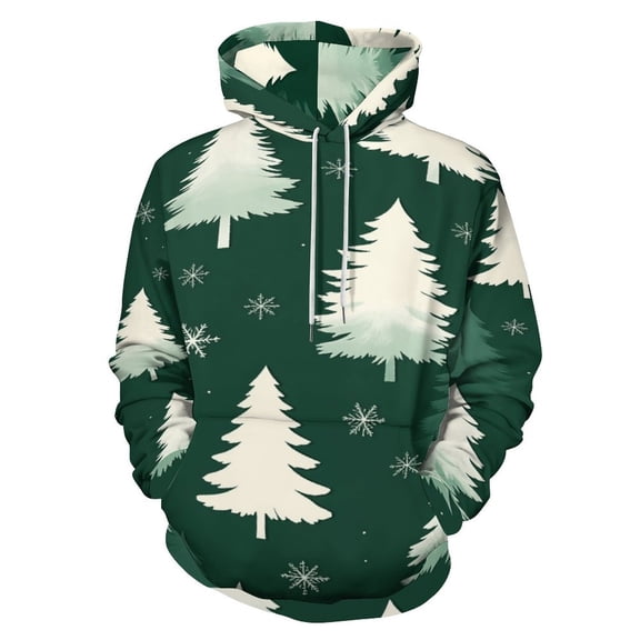 Christmas Tree Printing Men's Women Vintage 3D Hooded Sweatshirt - All-Season Loose Fit Streetwear