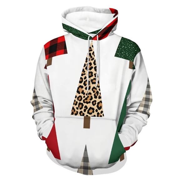 Christmas Tree Printing Men's Women Vintage 3D Hooded Sweatshirt - All-Season Loose Fit Streetwear