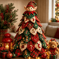 thumbnail image 1 of Christmas Tree Quilted Kit, DIY Sewing Craft 3D Fabric Tabletop Christmas Tree Decoration, Beginner-Friendly Quilting Project,B, 1 of 9