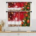 thumbnail image 1 of Christmas Tree Red Ball Kitchen Curtains Window Curtains and Valances Set 36 Inch, Happy Snow Snowflakes Winter Short Tier Curtain, Merry Christmas Small Kitchen Decor, 1 of 7