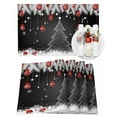 thumbnail image 1 of Christmas Tree Red Ball Placemats Set of 8 White Pine Branch Winter Snowflakes Black Heat Insulation Washable Place Mats, Rustic Non-Slip Table Mats for Dining Table Party Kitchen Decor,13x19 Inch, 1 of 4