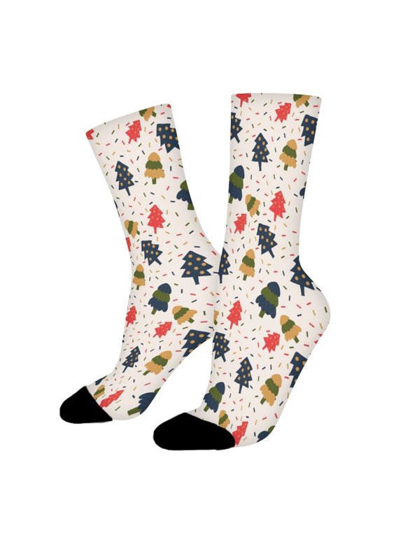 Christmas Tree Red Black Funny Novelty Crew Socks for Women Men Sports