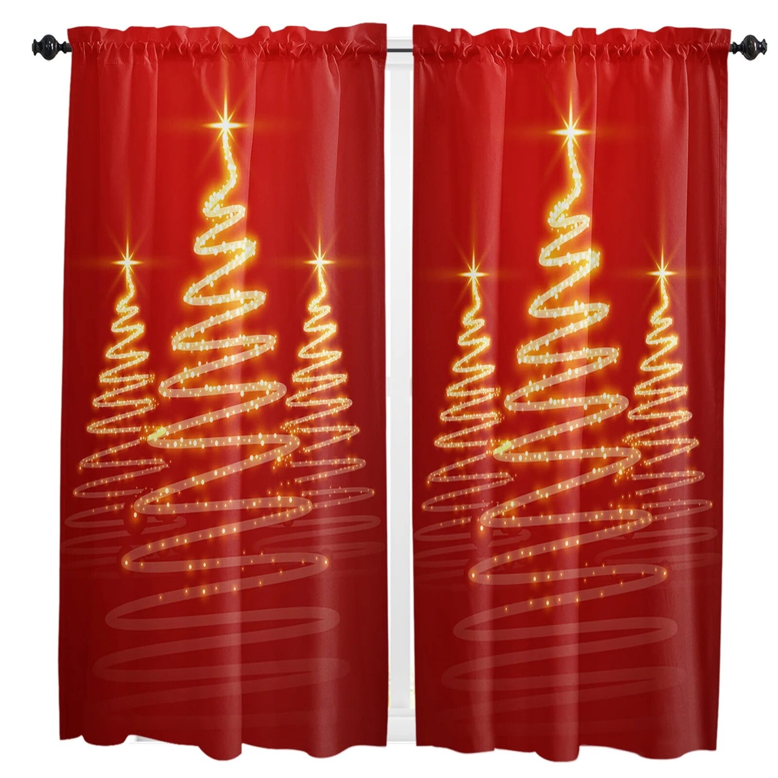 Christmas Tree Red Gold Retro Living Room The Bedroom Home Interior