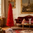 thumbnail image 1 of Christmas Tree Red Pencil Christmas Tree ,with 499 Realistic Branch Tips and Plastic Stand,Flocked Christmas Tree, 1 of 9
