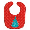 thumbnail image 1 of Christmas Tree Red Teal Baby Bib, 1 of 1