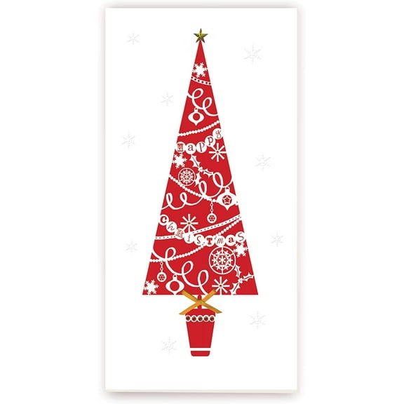 Christmas Tree Red Wood Wall Sign 9x18 (Unframed)