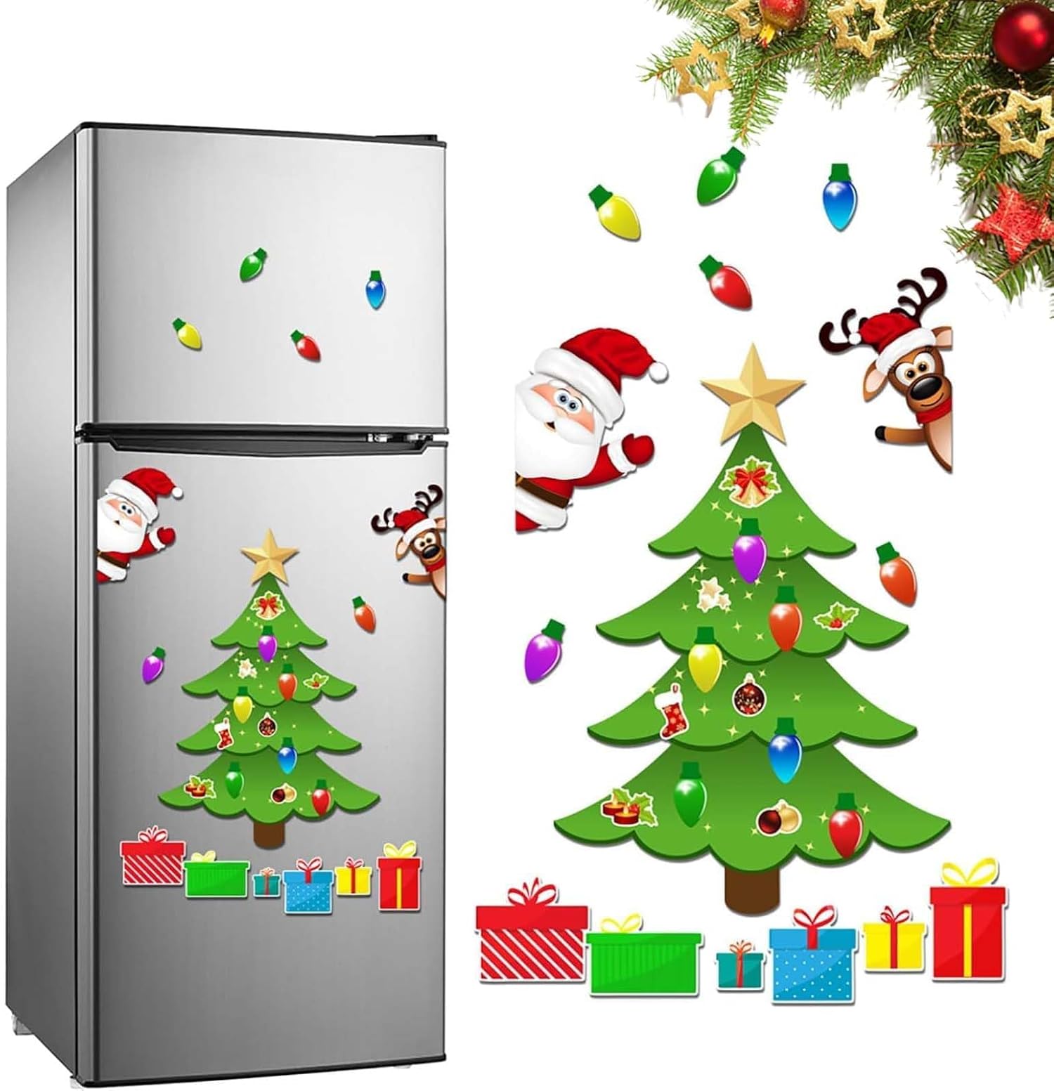 Christmas Tree Refrigerator Decoration, 2026 Christmas Themed Sticker ...