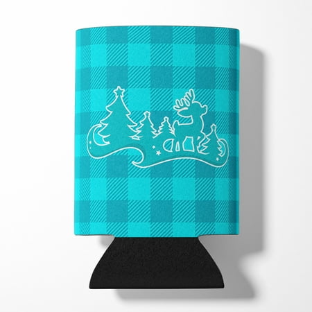 Christmas Tree Reindeer Blue Can or Bottle Hugger