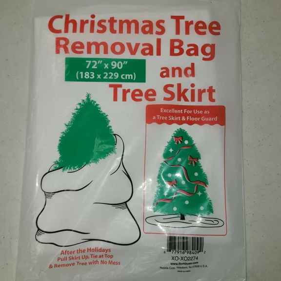 Christmas Tree Removal Bag & Tree Skirt / Floor Guard 72 X 90 Large Tree
