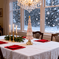 Christmas Tree Resin Ballerina Shoe Tree, Glittered Ballet Decoration, Pink Ballerina Shoe Display for Holiday and Home Decor