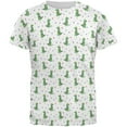 thumbnail image 1 of Christmas Tree Rex T-Rex Dinosaur Pattern All Over Mens T Shirt Multi X-LG, 1 of 2