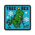 thumbnail image 1 of Christmas Tree Rex T-Rex Tyrannosaurus Dinosaur Pun Applique Multi-Color Embroidered Iron-On Patch - 2.0 Inch Mini, 1 of 5
