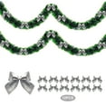 thumbnail image 1 of Christmas Tree Ribbon Garland 6.5FT with 12 Bow Garland for Wedding Birthday Party Windows Staircase Decor Supplies Xmas Tree Ornaments Hanging Ornament for Mantle Front Door, 1 of 6