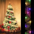 thumbnail image 1 of Christmas Tree Ribbon Light, 3.28Ft 10 LEDs Ribbon Bows Light, Battery Powered Christmas Tree Decorations String Light for Party Wedding Christmas Tree (Gold, Multicolor Light), 1 of 6