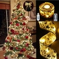 thumbnail image 1 of Christmas Tree Ribbon String Lights USB Plug in 32ft 100 LED 8 Modes Fairy Lights with Remote Ribbon Bows Lights for Party Weddings Xmas Tree Holiday Party Decoration, 1 of 6