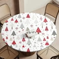thumbnail image 1 of Christmas Tree Round Fitted Tablecloth with Elastic Round Elastic Tablecloth 40"-44" Fitted Table Cover Waterproof Wipeable Circle Table Cloth for Outdoor Picnic, 1 of 4
