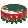 thumbnail image 1 of Christmas Tree Round Tablecloth 60 Inch, Snowflake Decorations Round Table Cloth for Xmas Holiday Picnic Party Indoor Outdoor, 1 of 6
