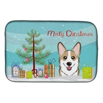 Christmas Tree & Sable Corgi Dish Drying Mat