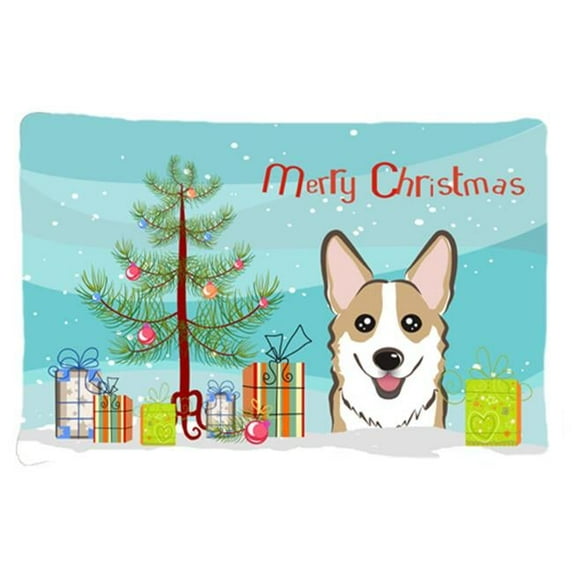 Christmas Tree & Sable Corgi Fabric Standard Pillowcase