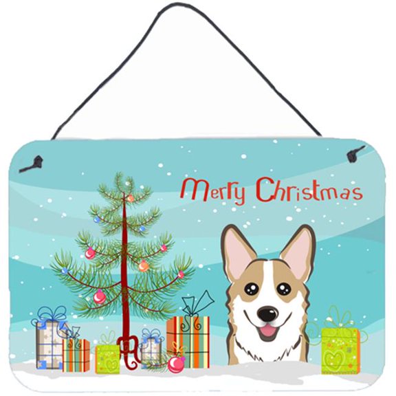 Christmas Tree & Sable Corgi Wall or Door Hanging Prints