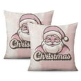 thumbnail image 1 of Christmas Tree Santa Claus Farmhouse Throw Pillow Case Square Square Cushion Covers 18 x18 Inches Set of 2 Christmas Throw Cushion Case for Indoor Home Bedroom, 1 of 7