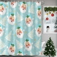 thumbnail image 1 of Christmas Tree Santa Claus Shower Curtain for Bathroom, Winter Snowflake on Water Blue Waterproof Shower Curtains Washable Quick Dry with Hooks Bathtub Curtains 60x72IN, 1 of 9