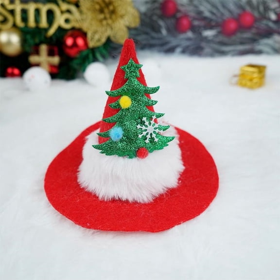 Christmas Tree & Santa-Inspired Pet Hat | Festive Cat/Dog Cosplay Costume | Xmas Outfit for Puppies & Kitties
