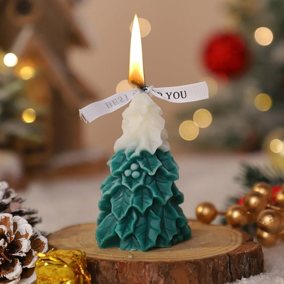 Christmas Tree Scented Candle Hand Poured Soy Wax Home Decoration Holiday Gift Personalized Aromatherapy Candle for Festive Display and Photography Props