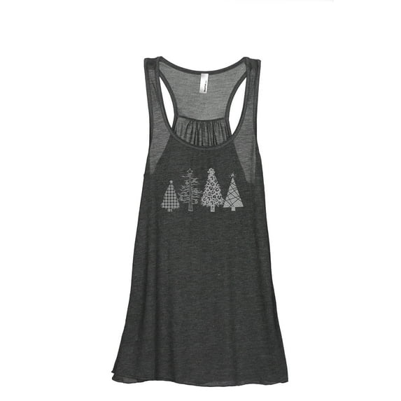 Christmas Tree Season Women's Fashion Sleeveless Flowy Racerback Workout Yoga Tank Top Charcoal Grey Medium