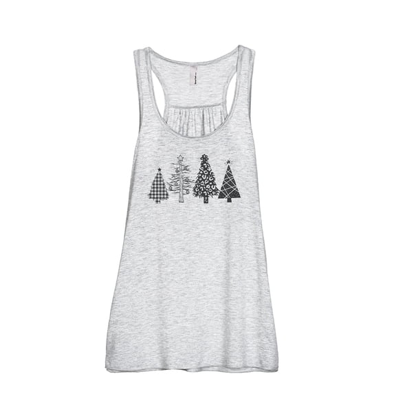 Christmas Tree Season Women's Fashion Sleeveless Flowy Racerback Workout Yoga Tank Top Sport Grey 2X-Large