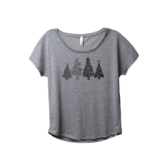 Christmas Tree Season Women's Fashion Slouchy Dolman T-Shirt Tee Heather Grey 3X-Large