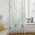 thumbnail image 1 of Christmas Tree Semi Sheer Curtains Drapes for Living Room, Bedroom, French Doors Window 45 Inches Long, White Xmas Snowflake Watercolor Rod Pocket Chiffon Curtain Drapery Voile Draperies Panel, 1 of 6