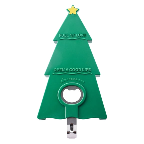 Christmas-Tree Shape Ergonomic Handle Can Opener Multi Function Bottle Opener Kitchen Gadget
