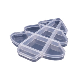 Christmas Tree Shape Multi Compartment Box, Transparent Plastic Case with Hanging Loop, Jewelry Bead and Small Parts Holder for Craft and DIY