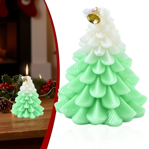 Christmas Tree Shaped Candle,Novelty Christmas Tree Aromatherapy Candles,Cute Tree Scent Scented Candlesticks Wax,Handmade Christmas Tree Tealight for Home,Centerpiece,Bedroom,Bathroom