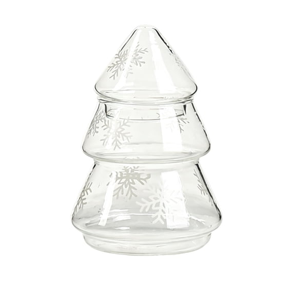 Christmas Tree Shaped Candy Jar,4.7X2.7In Glass Candy Snack Storage ...
