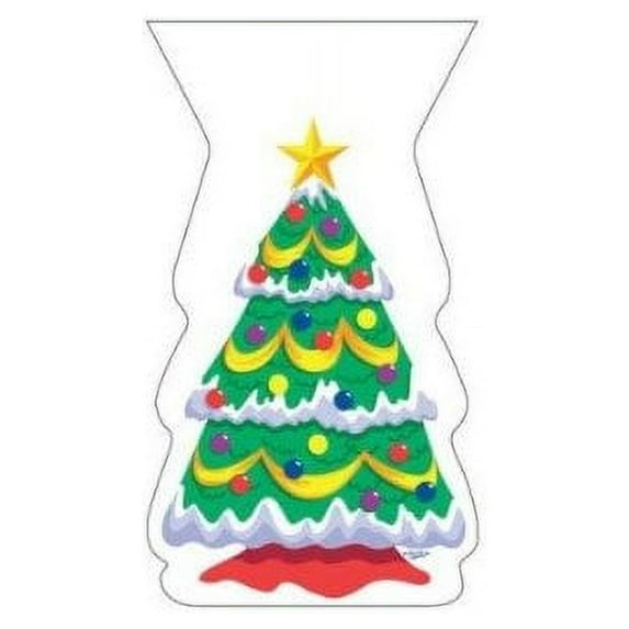 Christmas Tree Shaped Cello Treat Bags 20 Per Pack
