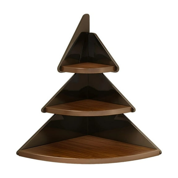 Christmas Tree Shaped Corner Rack Desktop Multi-Layer Storage Organizer Space-Saving Wooden Display Shelf for Kitchen Office Bedroom Decor Clutter-Free Compact Design