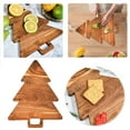 thumbnail image 1 of Christmas Tree Shaped Cutting Board Wooden Charcuterie Board Cheese Platter Fruit Tray Appetizer Serving Tray Holiday Party Decor 14L x 11W Inches Xmas Kitchen Board, 1 of 9