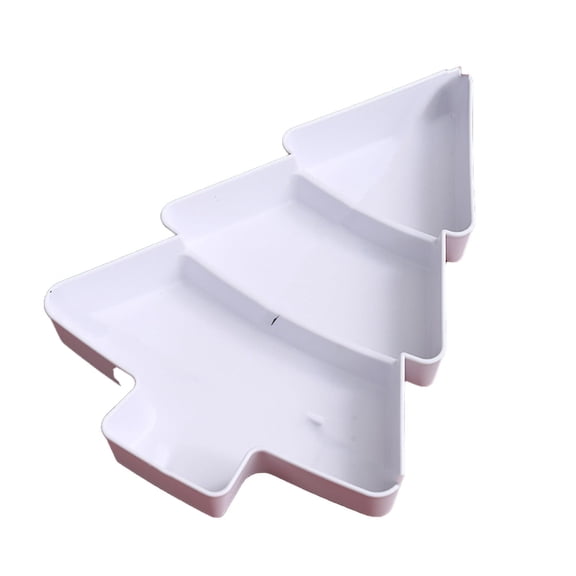 Christmas Tree Shaped Fruit Plate with 3 Compartments, 25.418.33cm, for Christmas Party and Home Use
