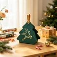 thumbnail image 1 of Christmas Tree Shaped Gift Box,Foldable Candy Treat Box with Faux Leather Handle,Green Cardboard Party Favor Box for Xmas Presents and Holiday Gifts, 1 of 1